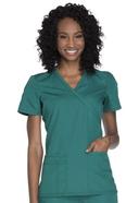 Cherokee Workwear WW650 Scrubs Top Womens Mock Wrap Pewter