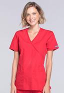 Cherokee Workwear WW650 Scrubs Top Womens Mock Wrap Pewter