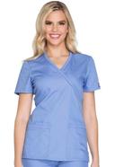 Cherokee Workwear WW650 Scrubs Top Womens Mock Wrap Pewter