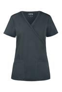 Cherokee Workwear WW650 Scrubs Top Womens Mock Wrap Pewter