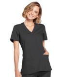 Cherokee Workwear WW650 Scrubs Top Womens Mock Wrap Pewter