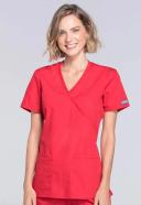Cherokee Workwear WW650 Scrubs Top Womens Mock Wrap Pewter