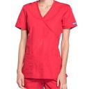 Cherokee Workwear WW650 Scrubs Top Womens Mock Wrap Pewter