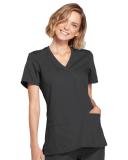 Cherokee Workwear WW650 Scrubs Top Womens Mock Wrap Pewter