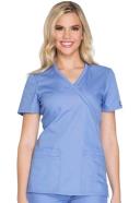 Cherokee Workwear WW650 Scrubs Top Womens Mock Wrap Pewter