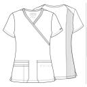 Cherokee Workwear WW650 Scrubs Top Womens Mock Wrap Pewter