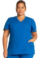 Cherokee Workwear WW650 Scrubs Top Womens Mock Wrap Pewter
