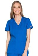 Cherokee Workwear WW650 Scrubs Top Womens Mock Wrap Pewter
