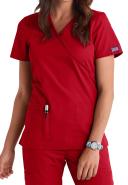 Cherokee Workwear WW650 Scrubs Top Womens Mock Wrap Red