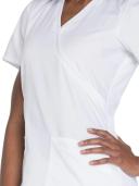 Cherokee Workwear WW650 Scrubs Top Womens Mock Wrap White