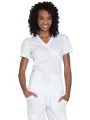 Cherokee Workwear WW650 Scrubs Top Womens Mock Wrap White