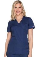 Cherokee Workwear WW650 Scrubs Top Womens Mock Wrap Wine
