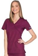 Cherokee Workwear WW650 Scrubs Top Womens Mock Wrap Wine