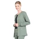Cherokee WW Professionals Women's Snap Front Scrub Jacket - 2x - Caribbean Blue