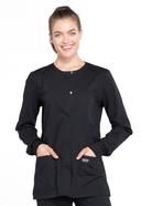 Cherokee WW Professionals Women's Snap Front Scrub Jacket - 2x - Caribbean Blue