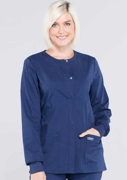 Cherokee WW Professionals Women's Snap Front Scrub Jacket - M - Navy