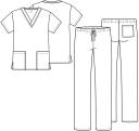 Cherokee Ww530c Unisex Top and Pant Set, Price/Each - Black, 5XL