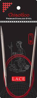 ChiaoGoo Red Lace Stainless Steel Circular Knitting Needles 32"-Size 000/1.5Mm