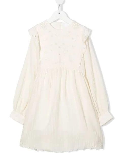 Chloé Girls Ivory Broderie Ruffle Dress