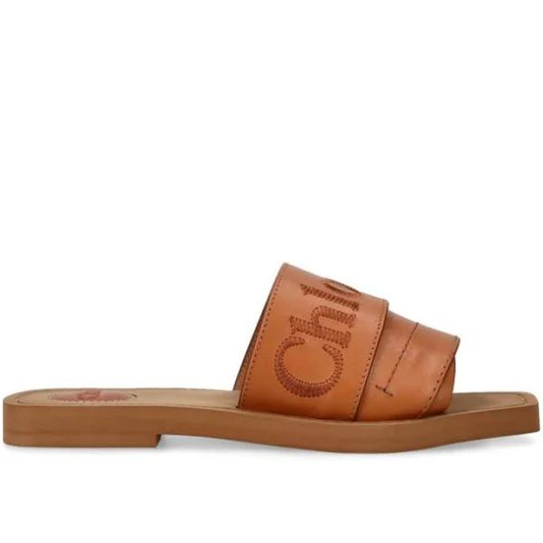 Chloé Leather Woody Sandals - Brown - 37