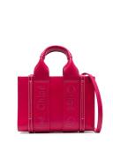 Chloé - Mini Woody tote bag - women - Calf Leather/Linen/Flax - One Size - Pink
