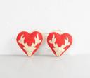 Christmas Reindeer Heart Felt Ornaments (Set of 2)
