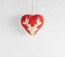 Christmas Reindeer Heart Felt Ornaments (Set of 2)