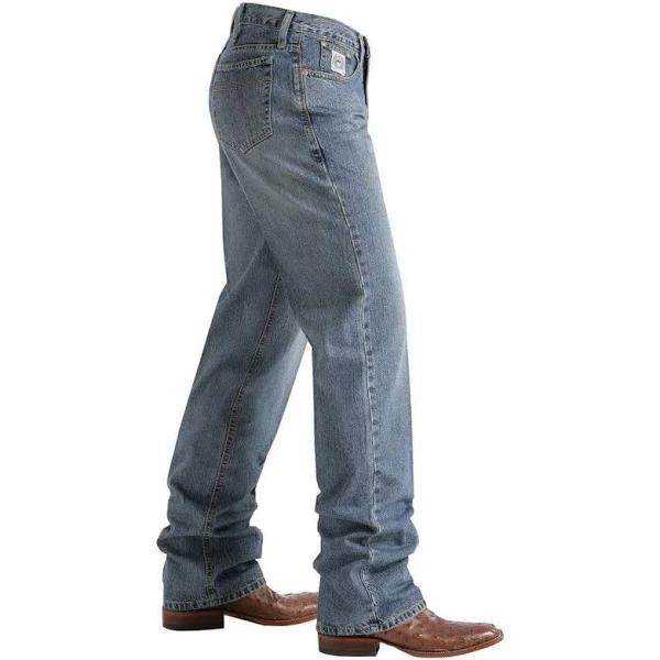 Cinch Men's White Label Relaxed Fit Jean, Medium Stone Wash, 35W x 36L