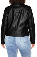 City Chic Aria Faux Leather Moto Jacket Black/ Black Trim