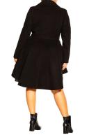 City Chic Ruffle Coat Black