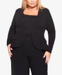 City Chic Women's Plus Blazer Black Madison Peplum Blazer 14