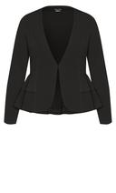 City Chic Women's Plus Blazer Black Madison Peplum Blazer 16