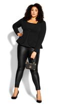 City Chic Women's Plus Blazer Black Madison Peplum Blazer 22
