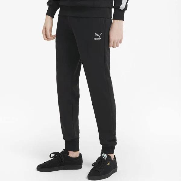 Classics Cuffed Men's Sweatpants in Black, Size 2XL, Cotton/Elastane by Puma