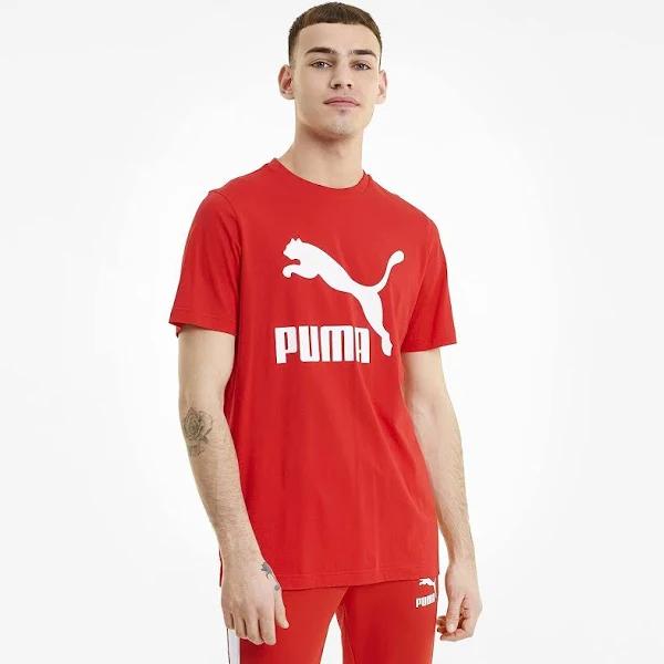 Classics Men's Logo T-Shirt in High Risk Red, Size Large, Cotton/Polyester by Puma