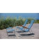 Click Outdoor Lounge Chair - Multicolour Blue Stripe by Houe