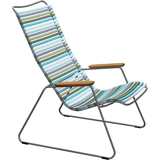Click Outdoor Lounge Chair - Multicolour Blue Stripe by Houe