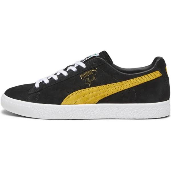 Clyde OG Unisex Sneakers in Black/Yellow Sizzle, Size 4 by Puma