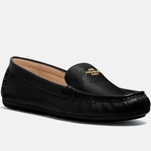 Coach Marley Leather Driver Black Shoes