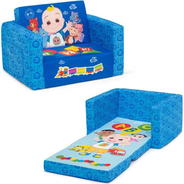 Cocomelon Cozee Flip-out Chair - 2-in-1 Convertible Sofa to Lounger for Kids by Delta Children