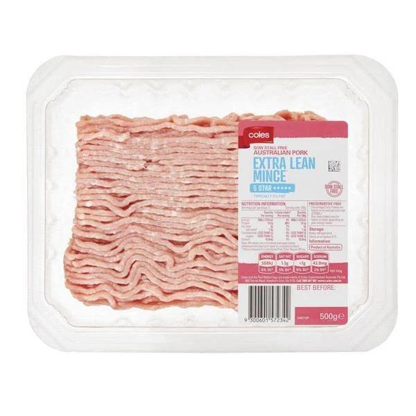 Coles 5 Star Extra Lean Pork Mince (500 g)