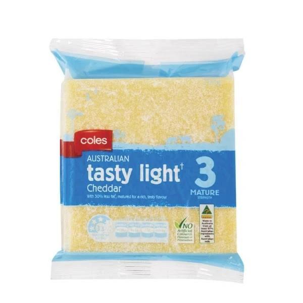 Coles Tasty Light Cheddar Cheese 250g