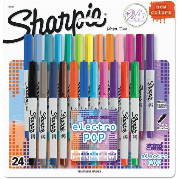 Color Burst Permanent Markers Ultra Fine 24/Pkg Assorted