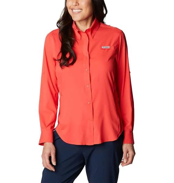 Columbia Women's Tamiami II Long Sleeve Fishing Shirt Hibiscus 2XL