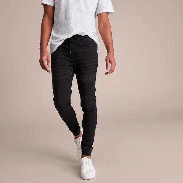 Commons Knit Denim Jogger Pants | Black | Size 32