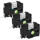 Compatible 10 x PT-2700 Brother PT2700 P-Touch Tape 12mm Black Text On Blue Tape