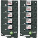 Compatible 10 x PT-D400 Brother PTD400 P-Touch Tape 9mm Black Text On Red Tape
