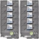 Compatible 10 x PT1280 Brother PT-1280 12mm Black Text On Blue P-Touch Tape