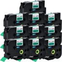 Compatible 10 x PTD450 Brother PT-D450 P-Touch Tape 12mm Blue Text On White Tape