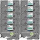 Compatible 3 x PT-1100 Brother PT1100 P-Touch Tape 9mm Black Text On Green Tape